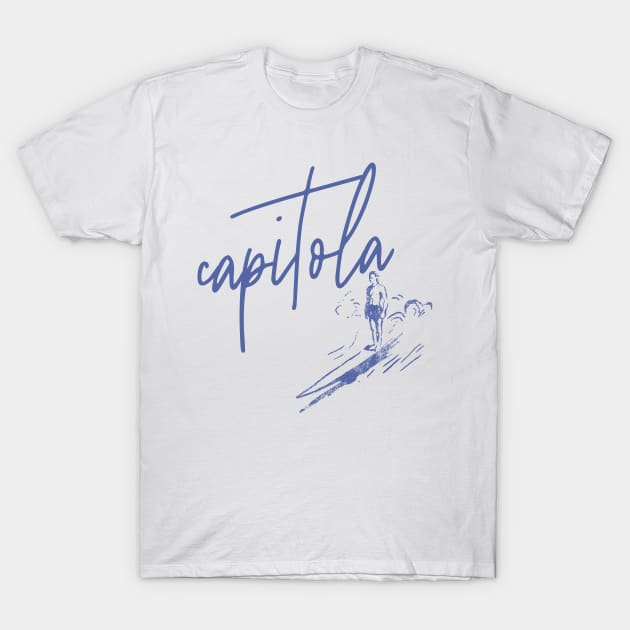 Capitola California Surfer T-Shirt by howdysparrow